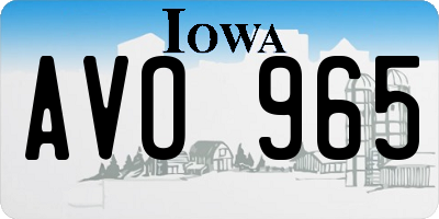 IA license plate AVO965