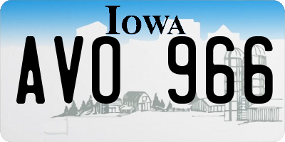IA license plate AVO966