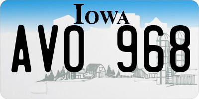 IA license plate AVO968