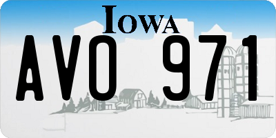 IA license plate AVO971