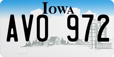 IA license plate AVO972