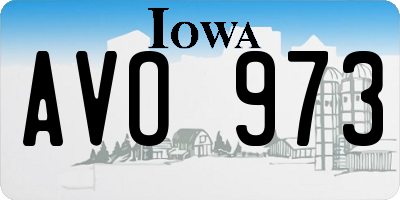 IA license plate AVO973