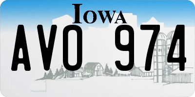 IA license plate AVO974