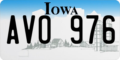 IA license plate AVO976