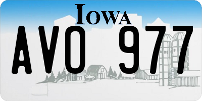 IA license plate AVO977