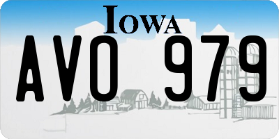 IA license plate AVO979
