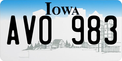 IA license plate AVO983