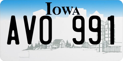 IA license plate AVO991