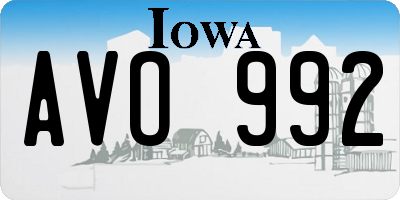IA license plate AVO992