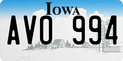 IA license plate AVO994
