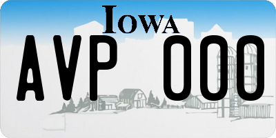 IA license plate AVP000