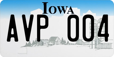 IA license plate AVP004
