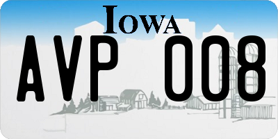 IA license plate AVP008