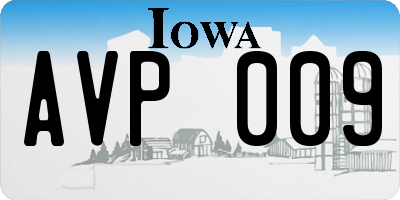 IA license plate AVP009