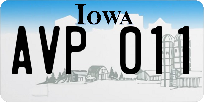 IA license plate AVP011