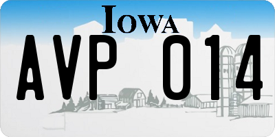IA license plate AVP014