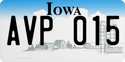 IA license plate AVP015