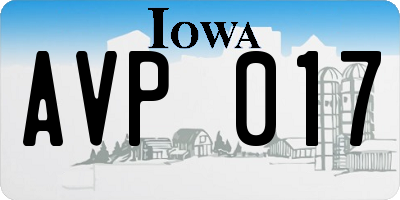 IA license plate AVP017