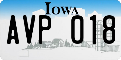 IA license plate AVP018
