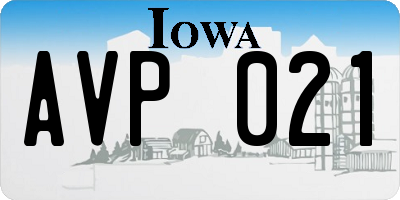 IA license plate AVP021