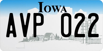 IA license plate AVP022
