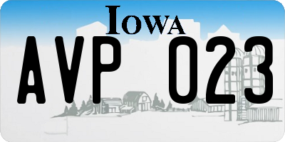 IA license plate AVP023
