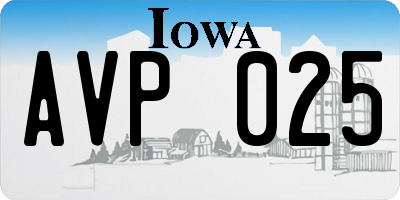 IA license plate AVP025