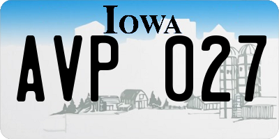 IA license plate AVP027