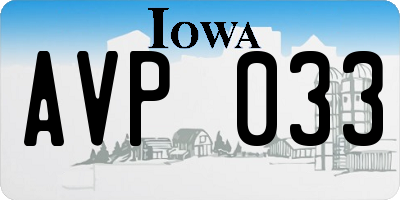 IA license plate AVP033