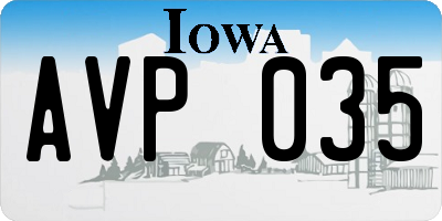 IA license plate AVP035