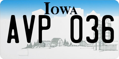 IA license plate AVP036