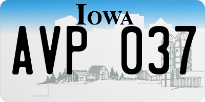 IA license plate AVP037