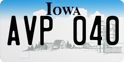 IA license plate AVP040