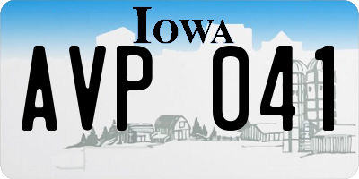 IA license plate AVP041