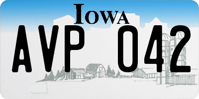 IA license plate AVP042
