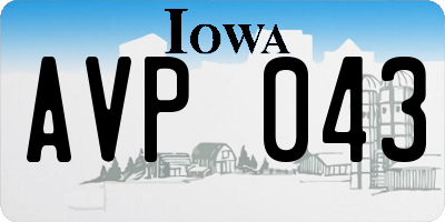 IA license plate AVP043