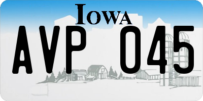 IA license plate AVP045