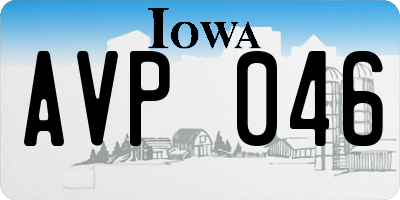 IA license plate AVP046