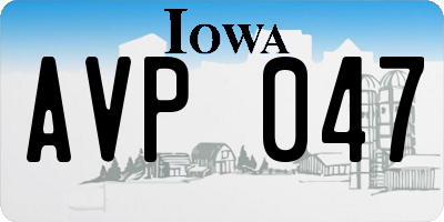 IA license plate AVP047