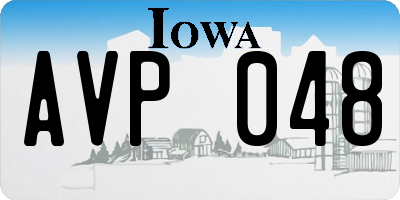 IA license plate AVP048
