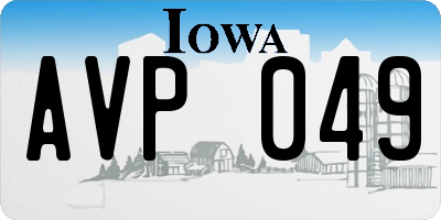 IA license plate AVP049