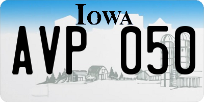 IA license plate AVP050
