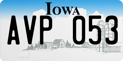 IA license plate AVP053