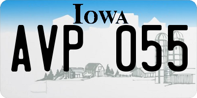 IA license plate AVP055