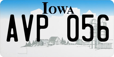 IA license plate AVP056