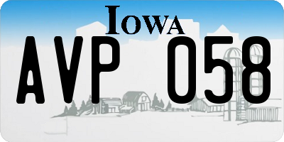 IA license plate AVP058