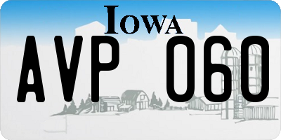 IA license plate AVP060