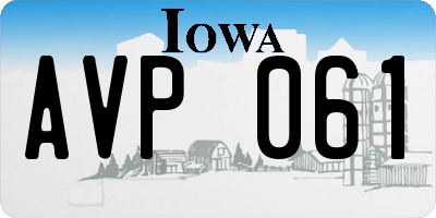 IA license plate AVP061