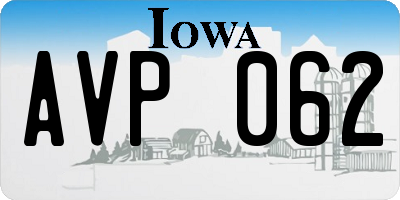 IA license plate AVP062