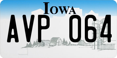 IA license plate AVP064